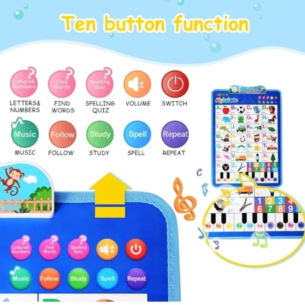 Audio‎ Wall Chart Early Education Toys, ABC Letters & Numbers & Scales & Music